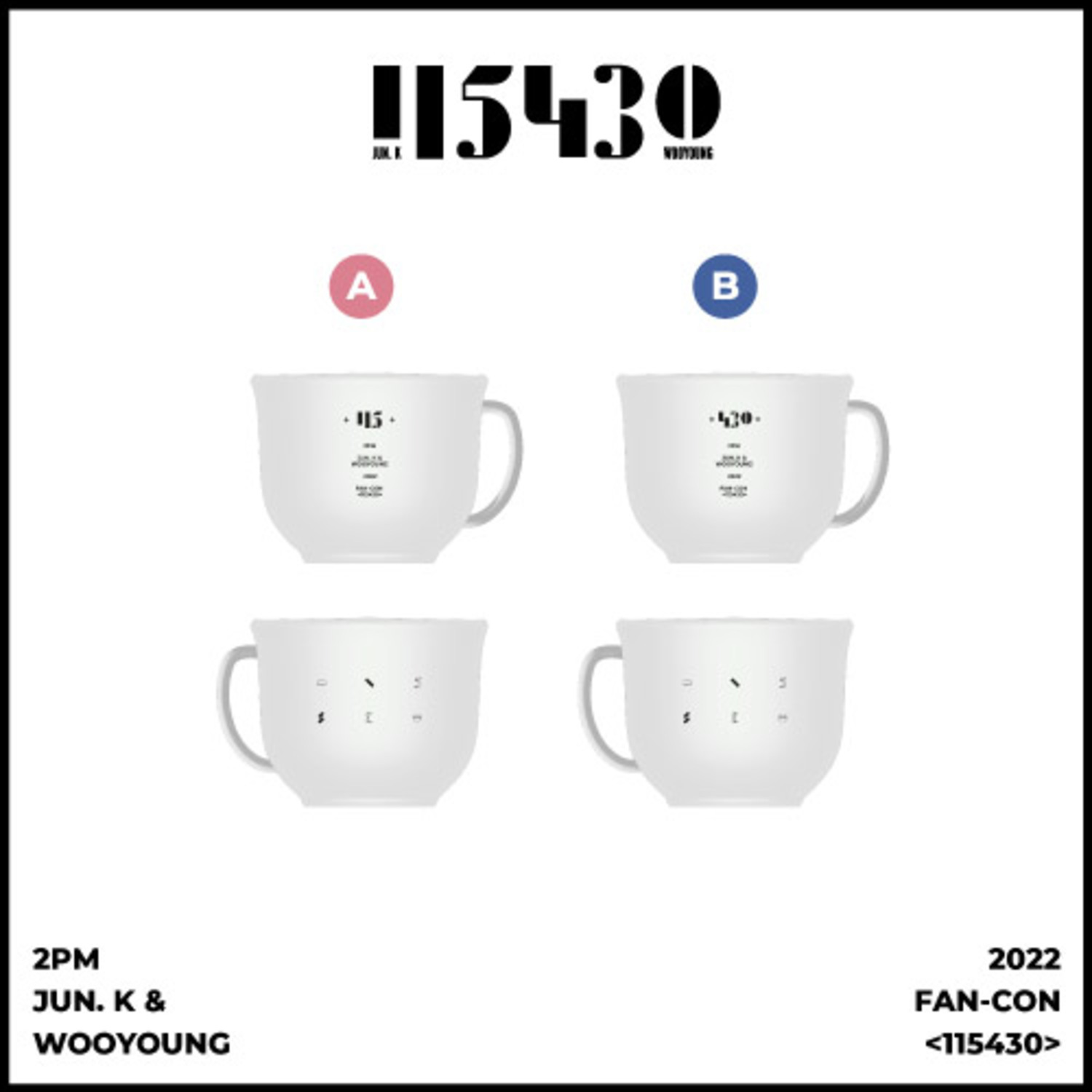 2PM JUN. K &amp; WOOYOUNG 2022 FAN-CON [115430] OFFICIAL GOODS 시리얼컵 CEREAL CUP